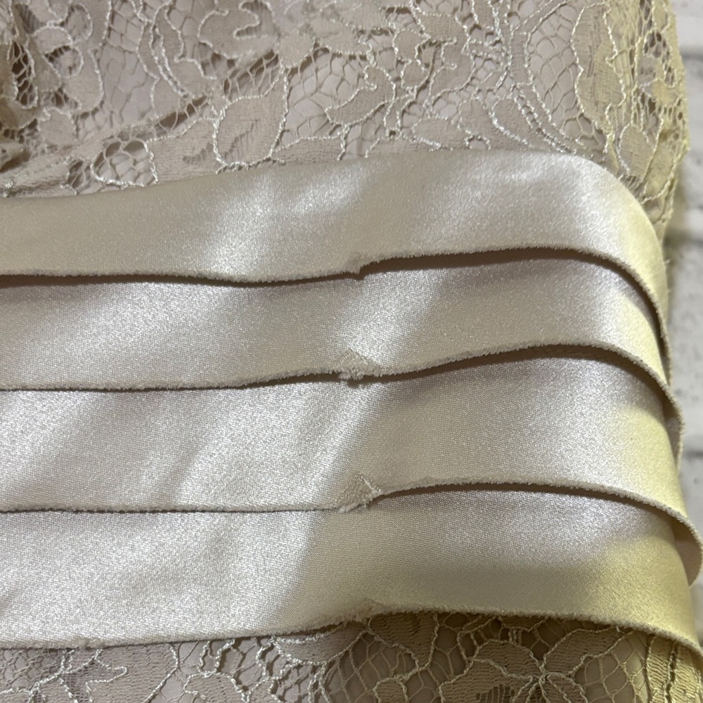 BCBG Elegant Cream Lace Strapless Dress, size 8 - Picture 7 of 9